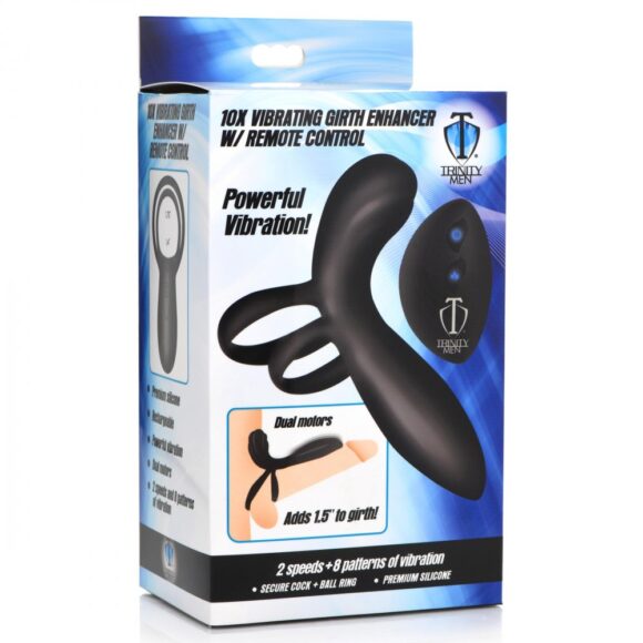 10X Silicone Vibrating Girth Enhancer with Remote Control - Image 8